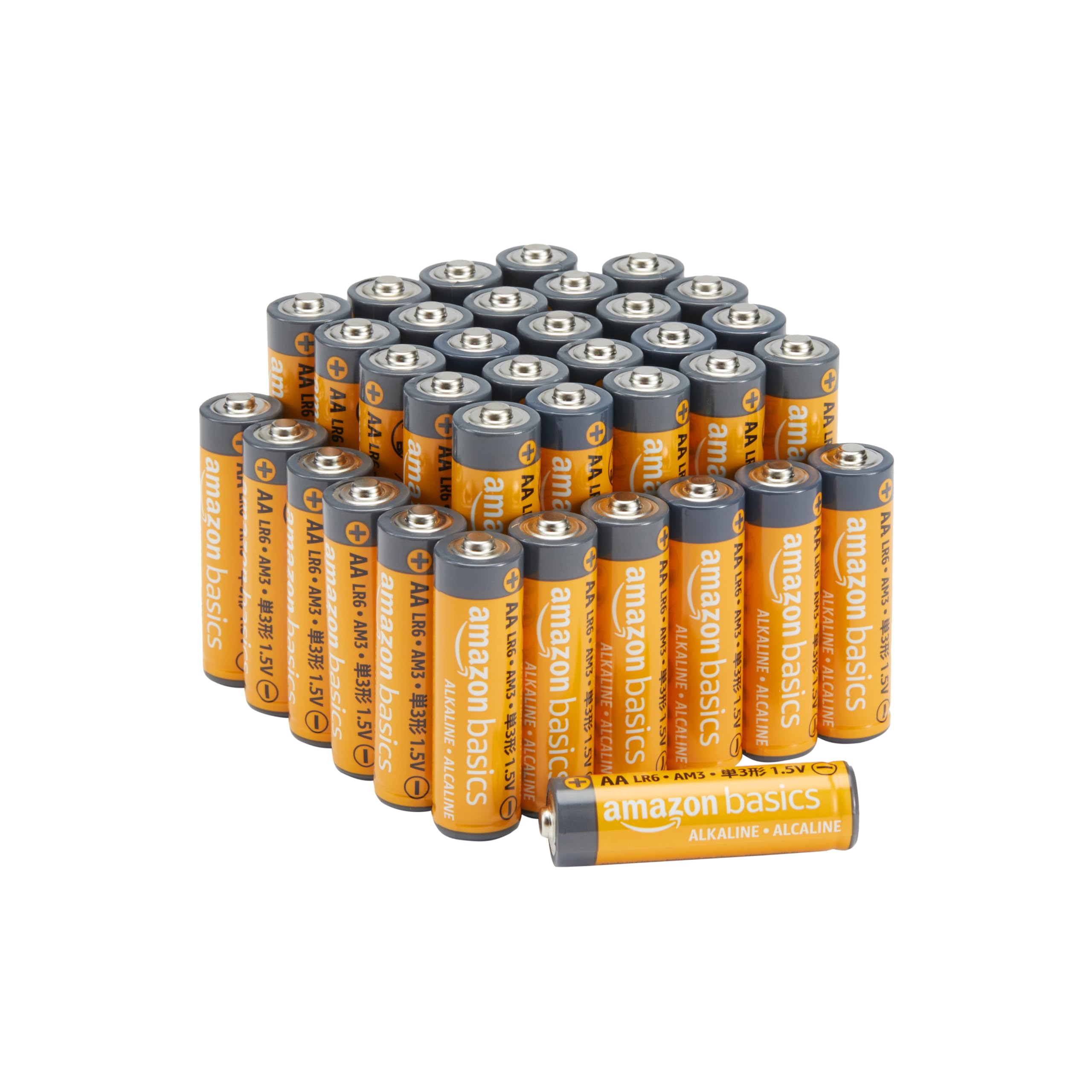Amazon Basics 48-Pack AA Alkaline High-Performance Batteries, 1.5 Volt, 10-Year Shelf Life